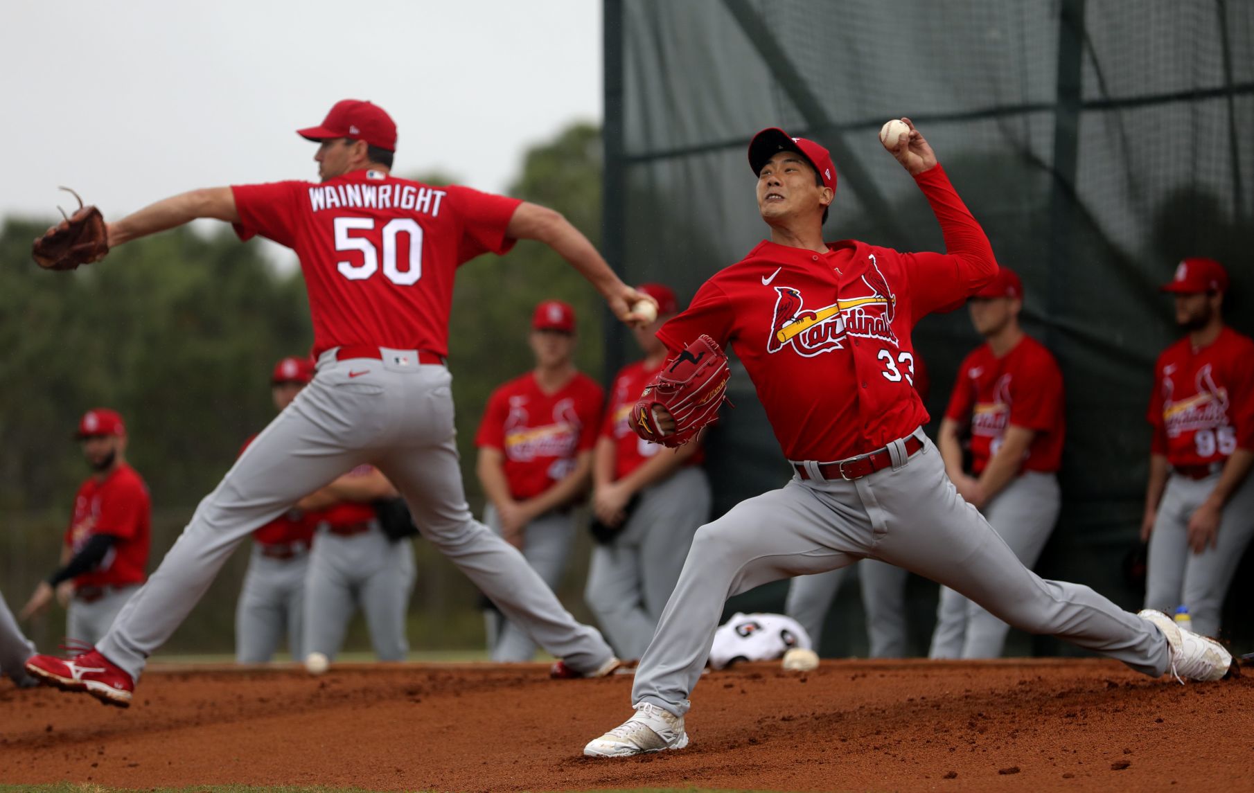 Rain shows during Saturday workout at Spring Training